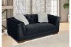 Picture of MALMO Velvet Sofa Range with Pillows (Black) - 3 Seater