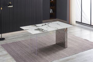 Picture of REGUS 1.6M Ceramic Top Acrylic Steel Leg Dining Table