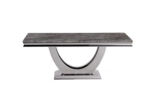 Picture of NUCCIO Marble Top Stainless Steel Dining Table (Dark Grey) - 180