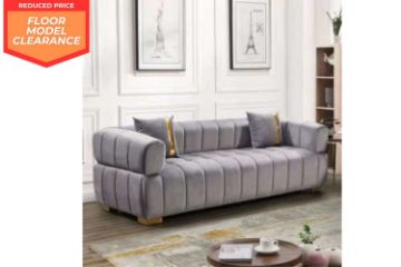 Picture of (FLOOR MODEL CLEARANCE) VEGAS 3-Seater Chesterfield Velvet  Sofa (Grey)