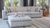 Picture of (FLOOR MODEL CLEARANCE) SUSSEX Memory Foam 4 Seat Extra Large Sofa with Ottoman (Light Grey) 