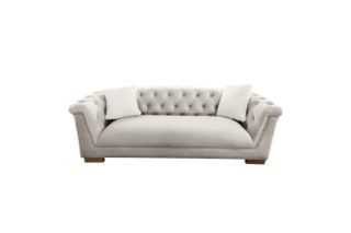 Picture of MALMO Velvet Sofa Range with Pillows (Beige) - 3 Seater