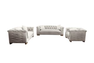 Picture of MALMO Velvet Sofa Range with Pillows (Beige) - 3+2+1 Sofa Set