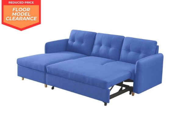 Picture of (FLOOR MODEL CLEARANCE) KAYDEN Reversible Sectional Sofa Bed with Storage (Blue) 