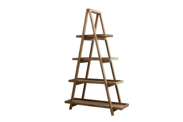 Picture of ELMORE 100% Reclaimed Pine Wood Scandi 4-Tier Triangular Shelf (183x120cm)