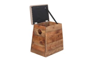 Picture of RUSSELL Reclaimed Pine Wood Stool with Storage (45cm Tall)