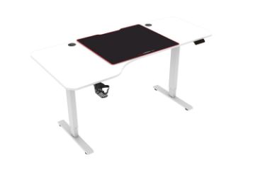 Picture of MATRIX 160 Electric L-Shape Height Adjustable Standing Desk with Jumbo Mouse Pad (White)