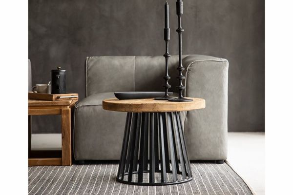 Picture of CARL D60 Reclaimed Pine Wood Round Side Table