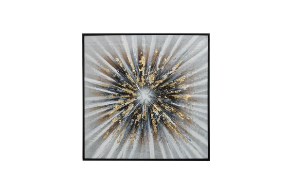 Picture of H84 Hand Oil Painting Canvas Wall Art With Black Frame (80x80cm)