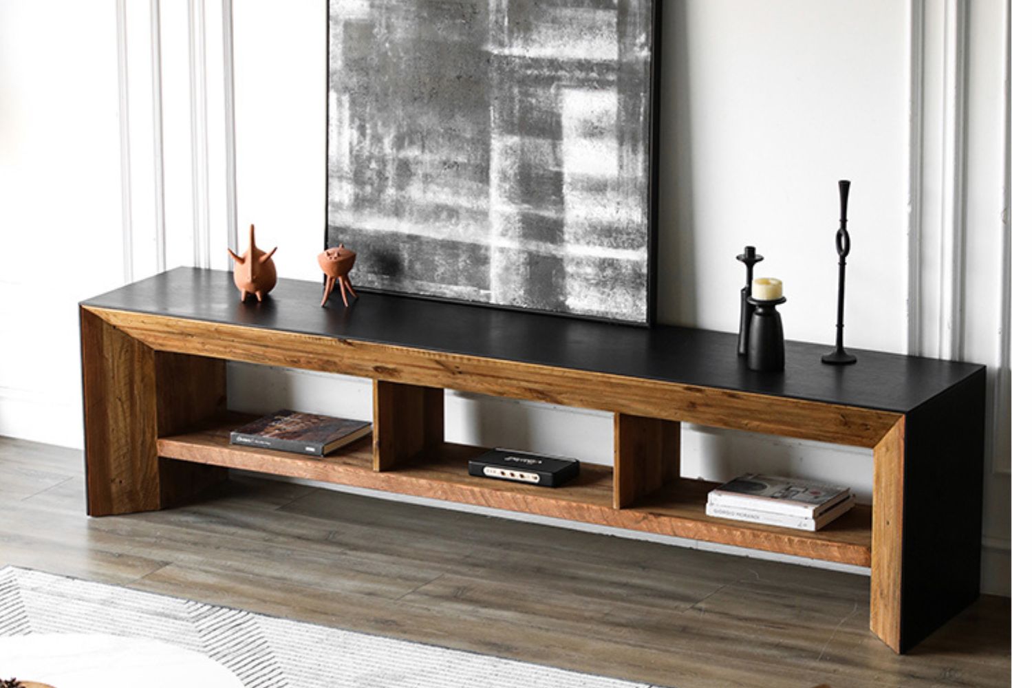 BETA 2.4M Reclaimed Pine Wood TV Stand