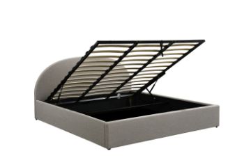Picture of HOFFMAN Fabric Super King Size Bed Frame with Gas Lift Storage (Grey) 