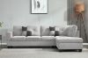 Picture of (FLOOR MODEL CLEARANCE) NEBULA Right Facing Sectional Sofa with Storage Ottoman & Drop-Down Console (Light Grey)