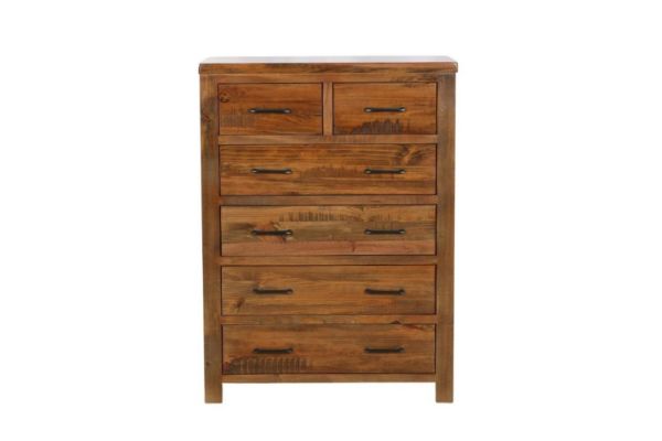 Picture of [FLOOR MODEL CLEARANCE]WOODLAND 6DRW Tallboy (Rustic Brown)
