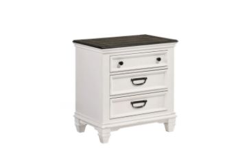 Picture of (FLOOR MODEL CLEARANCE) CHARLES Bedside Table (White & Grey)