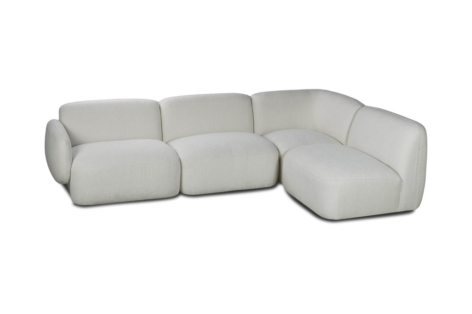 SUMMIT Fabric Modular Corner Sofa (White) - Armless Seat