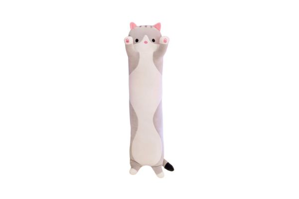 Picture of CUTE CAT Plush Cushion / Pillow  (Grey) - 90cm