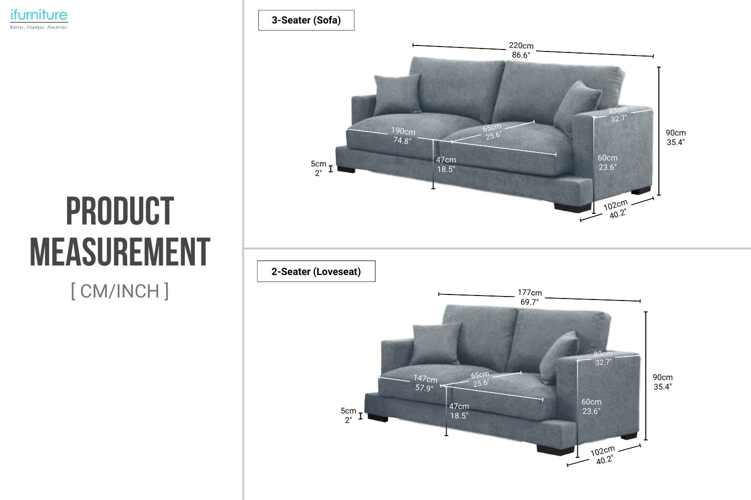 CARLO 3/2 Fabric Sofa Range