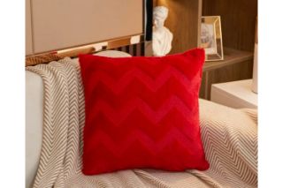 Picture of FLUFFY Embroidery Pillow Cushion with Inner Assorted (45x45cm) - Bright Red