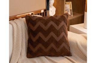 Picture of FLUFFY Embroidery Pillow Cushion with Inner Assorted (45x45cm) -  Chocolate