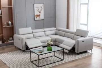 Picture of (FLOOR MODEL CLEARANCE) REBECCA Power Reclining Corner Sofa with USB Port  (Beige)