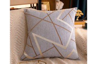 Picture of COLOR STRIPED Chenille Cushion with Inner - Silver grey