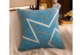 Picture of COLOR STRIPED Chenille Cushion - Light Blue