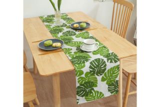 Picture of SINGLE-SIDED Printed Table Runner/Bed Runner (Monstera Leaves) - 33cmx160cm