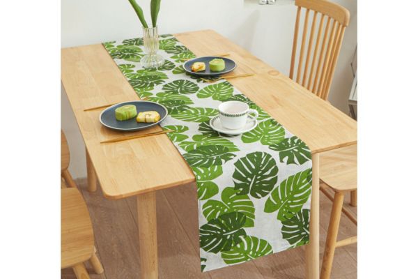 Picture of SINGLE-SIDED Printed Table Runner/Bed Runner (Monstera Leaves) - 33cmx210cm