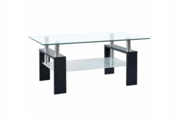 Picture of HORIZON Glass Coffee Table (Black Veneer) - 110cm