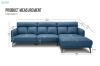 Picture of SIKORA Sectional Fabric Sofa (Blue) - Chaise Facing Right