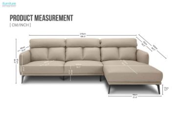 Picture of SIKORA 100% Genuine Leather Sectional Sofa - Chaise Facing Right