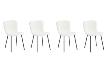 Picture of BAEKELAND Velvet Dining Chair (White) - 4 Chairs in 1 Carton