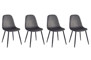 Picture of HASAN Velvet Dining Chair  - 4 Chairs in 1 Carton