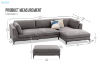 Picture of AMELIE Premium Fabric Sectional Sofa with Ottoman (Dark Grey)