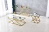 Picture of (FLOOR MODEL CLEARANCE) DIAMOND 120 Glass Top Console Table with Golden Stainless Frame