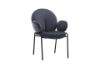 Picture of OLA Velvet Dining Armchair with Black Legs (Dark Grey)