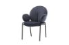 Picture of OLA Velvet Dining Armchair with Black Legs (Dark Grey)