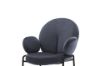 Picture of OLA Velvet Dining Armchair with Black Legs (Dark Grey)