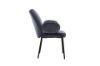 Picture of OLA Velvet Dining Armchair with Black Legs (Dark Grey)