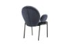 Picture of OLA Velvet Dining Armchair with Black Legs (Dark Grey)