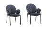 Picture of OLA Velvet Dining Armchair with Black Legs (Dark Grey)