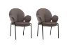 Picture of OLA Velvet Dining Armchair with Black Legs (Brown)