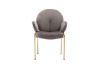 Picture of OLA Velvet Dining Armchair with Golden Legs (Brown)