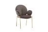 Picture of OLA Velvet Dining Armchair with Golden Legs (Brown)