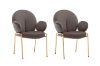 Picture of OLA Velvet Dining Armchair with Golden Legs (Brown)