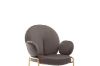 Picture of OLA Velvet Dining Armchair with Golden Legs (Brown)