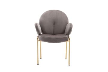 Picture of OLA Velvet Armchair with Golden Legs (Brown) - 2 Chairs in 1 Carton
