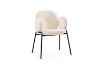 Picture of OLA Boucle Fabric Armchair with Black Legs (White) - Single