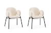 Picture of OLA Boucle Fabric Armchair with Black Legs (White) - Single