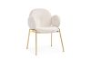 Picture of OLA Boucle Fabric Armchair with Golden Legs (White) - Each